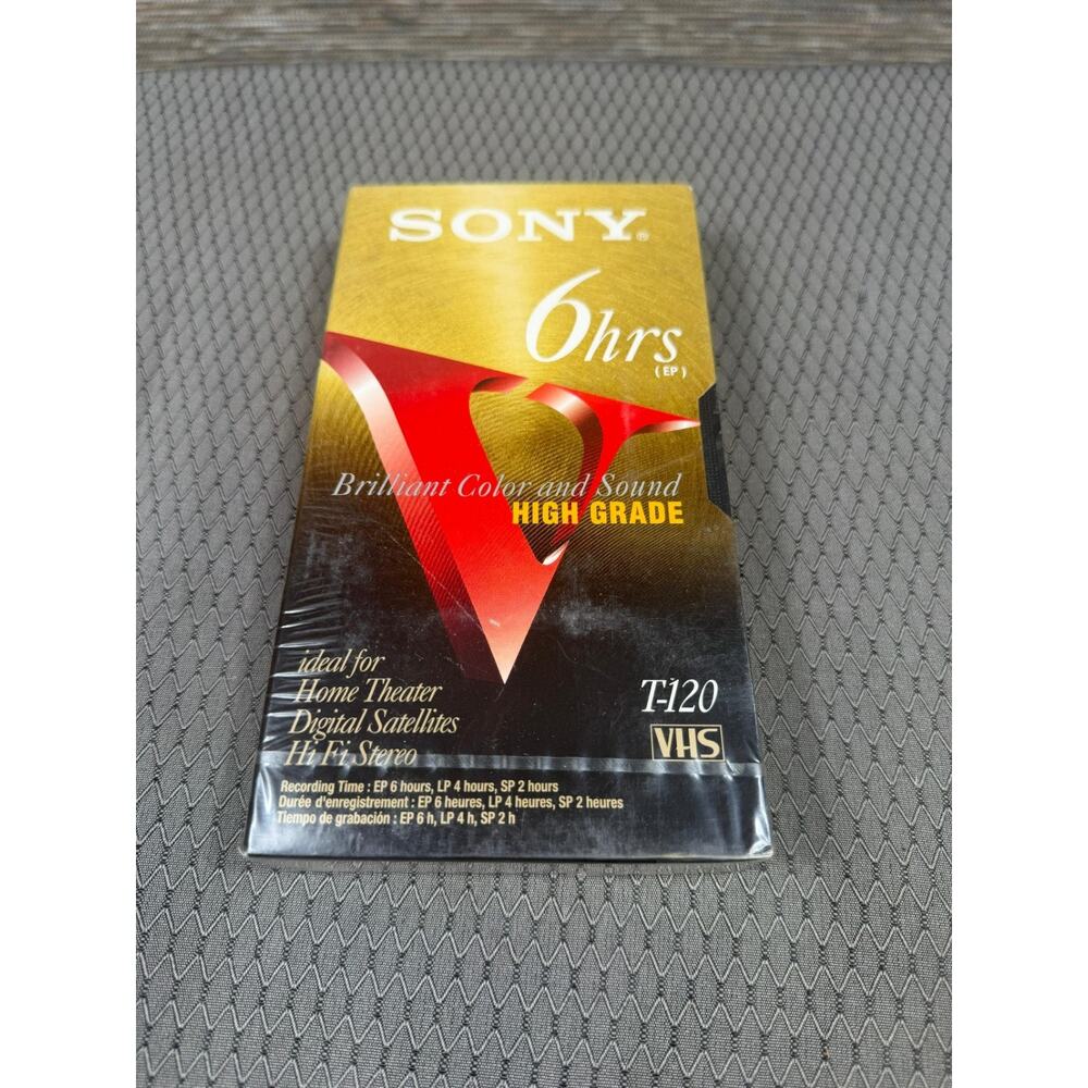 Sealed Sony T-120VF 6 Hrs (EP) Blank VHS Premium Grade NEW